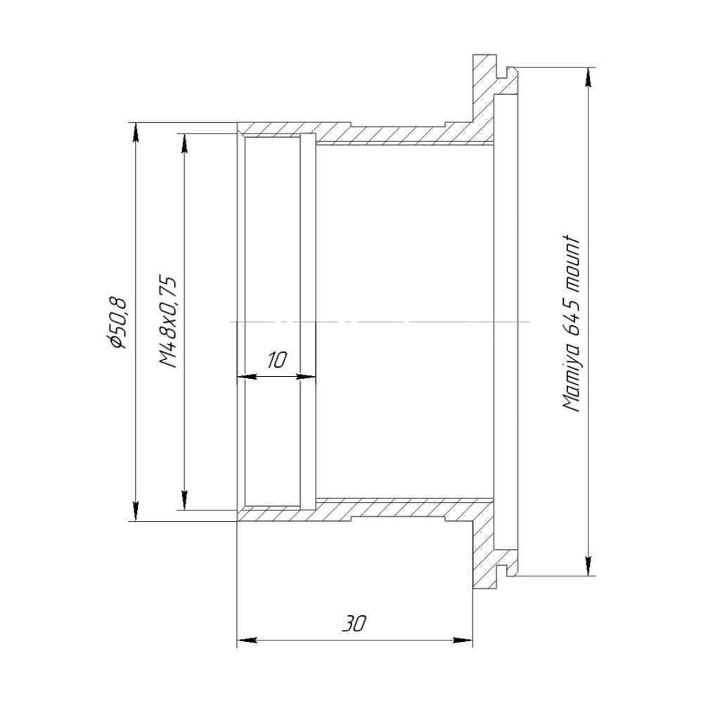 2 inch telescope port to Mamiya 645 camera mount adapter