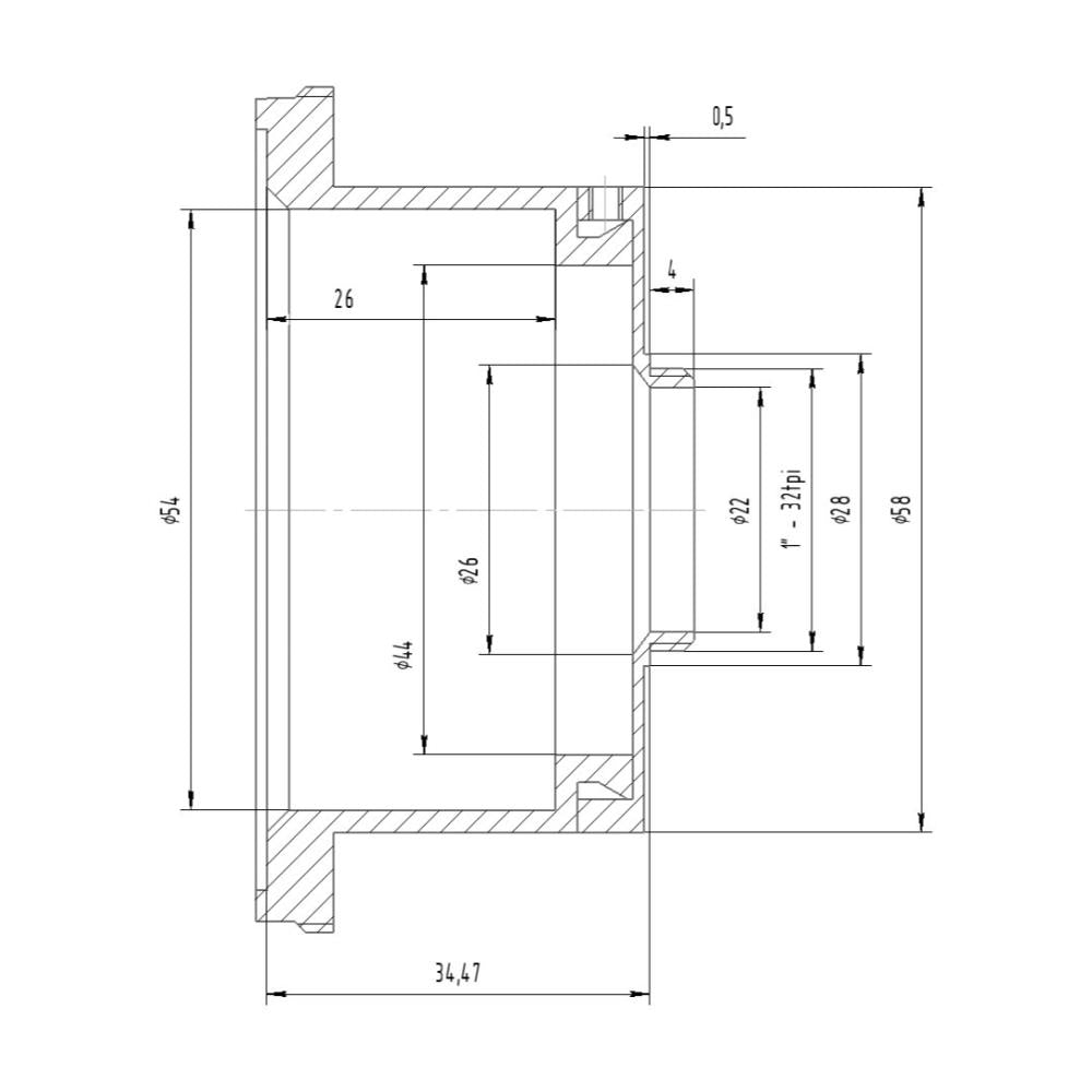 Arri PL lens to C-mount camera adapter, DEEP
