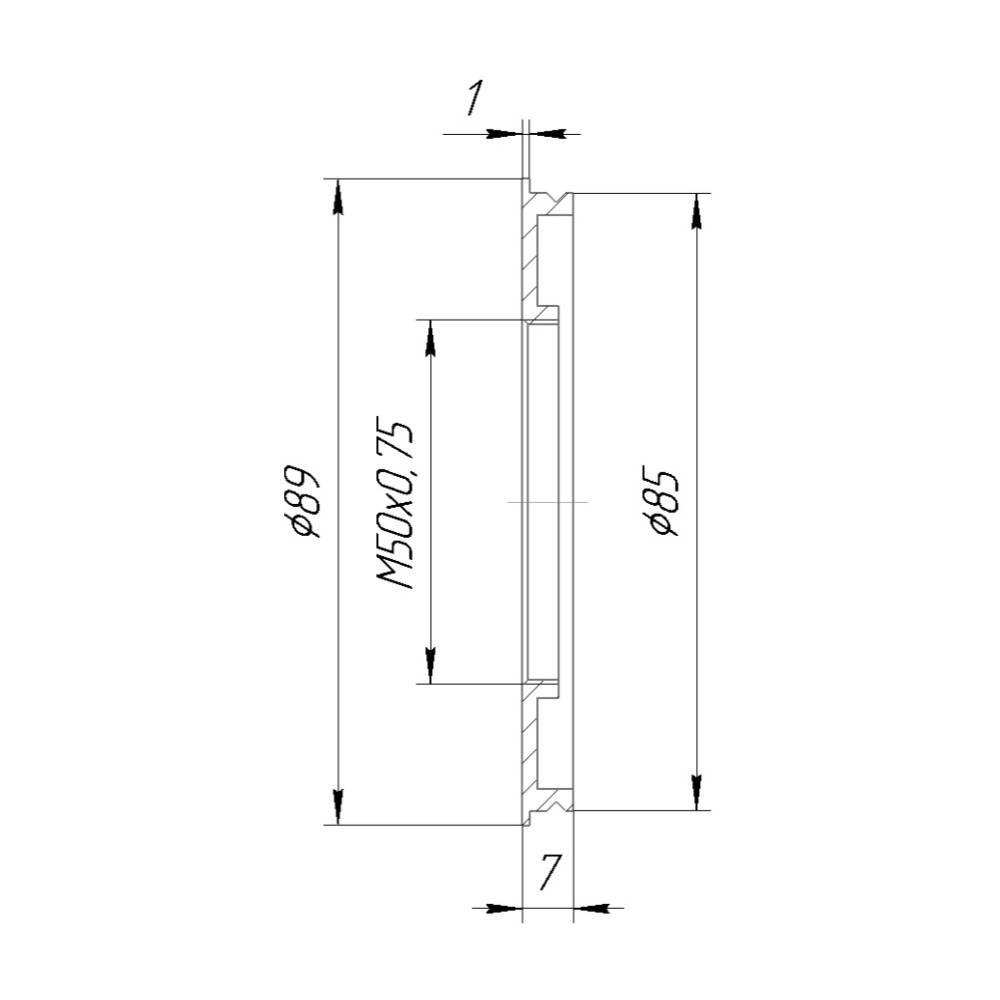 Front plate for Novoflex Balpro Universal Bellows with M50x0.75 female thread