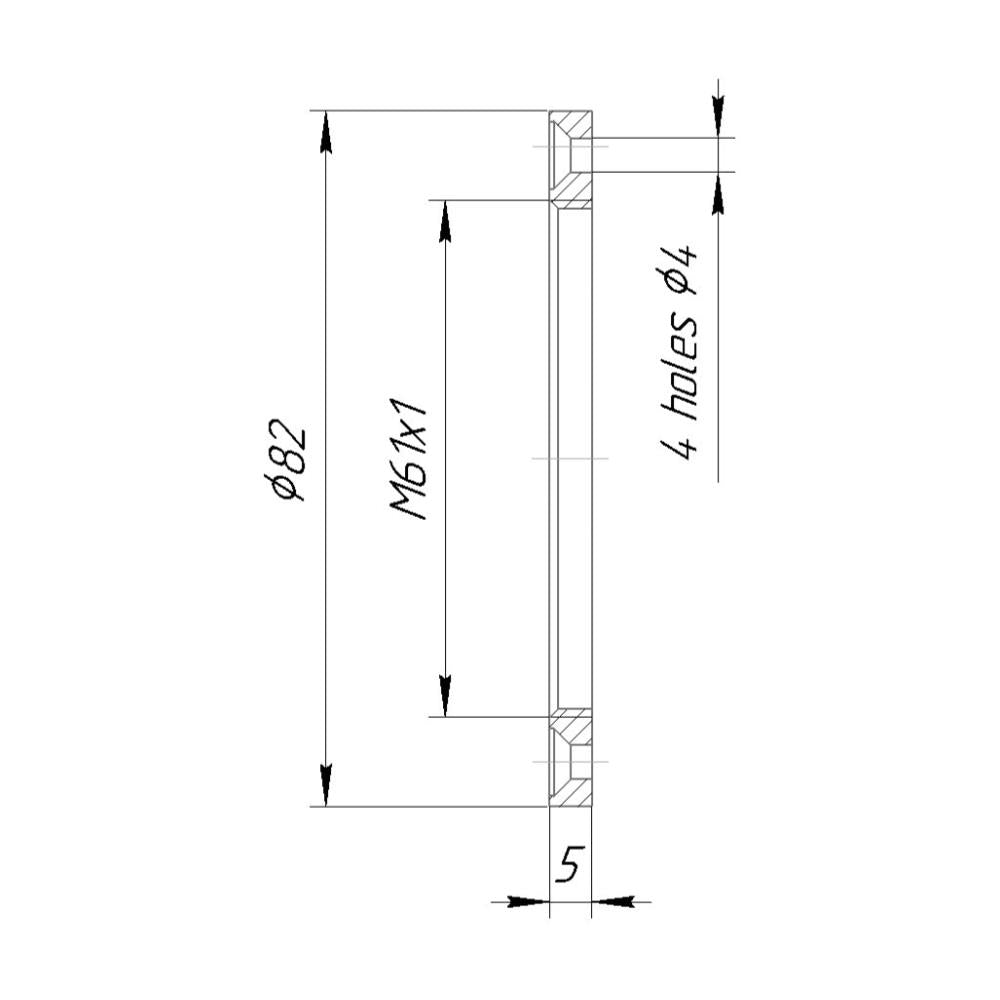 Lens board with M61x1 female thread