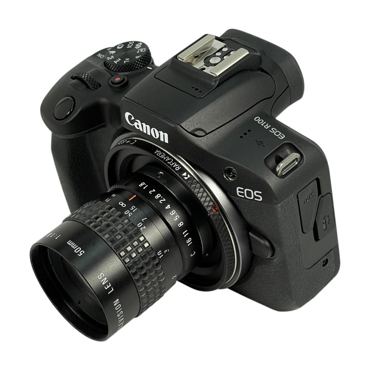 C-mount lens to Canon EOS-R camera mount adapter