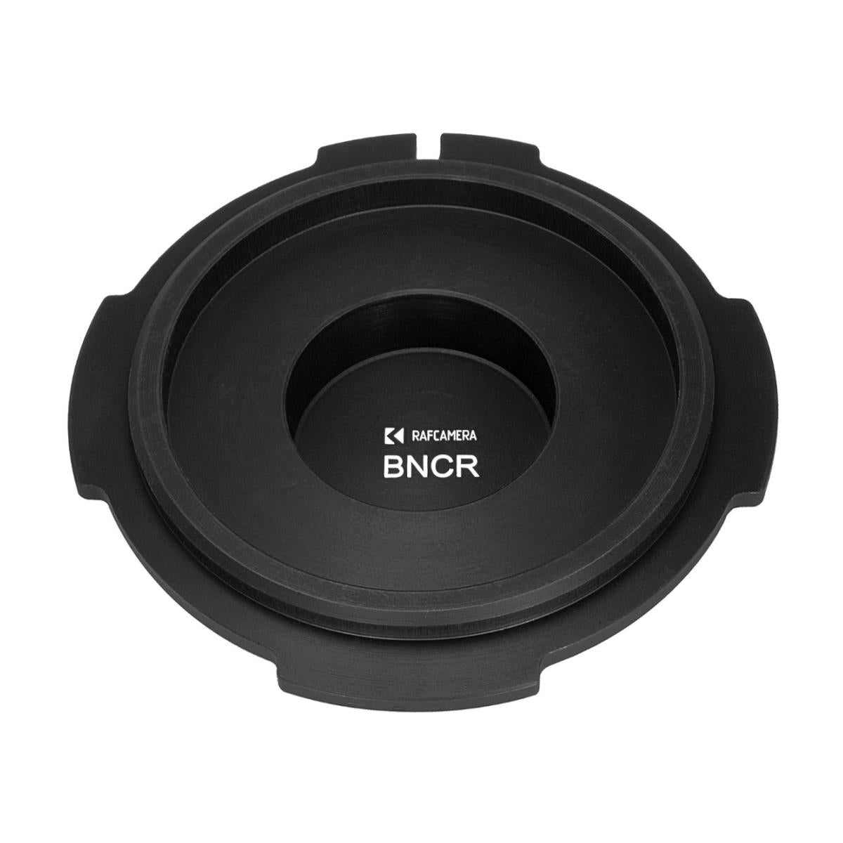 Slip-in cap for BNCR camera body mount