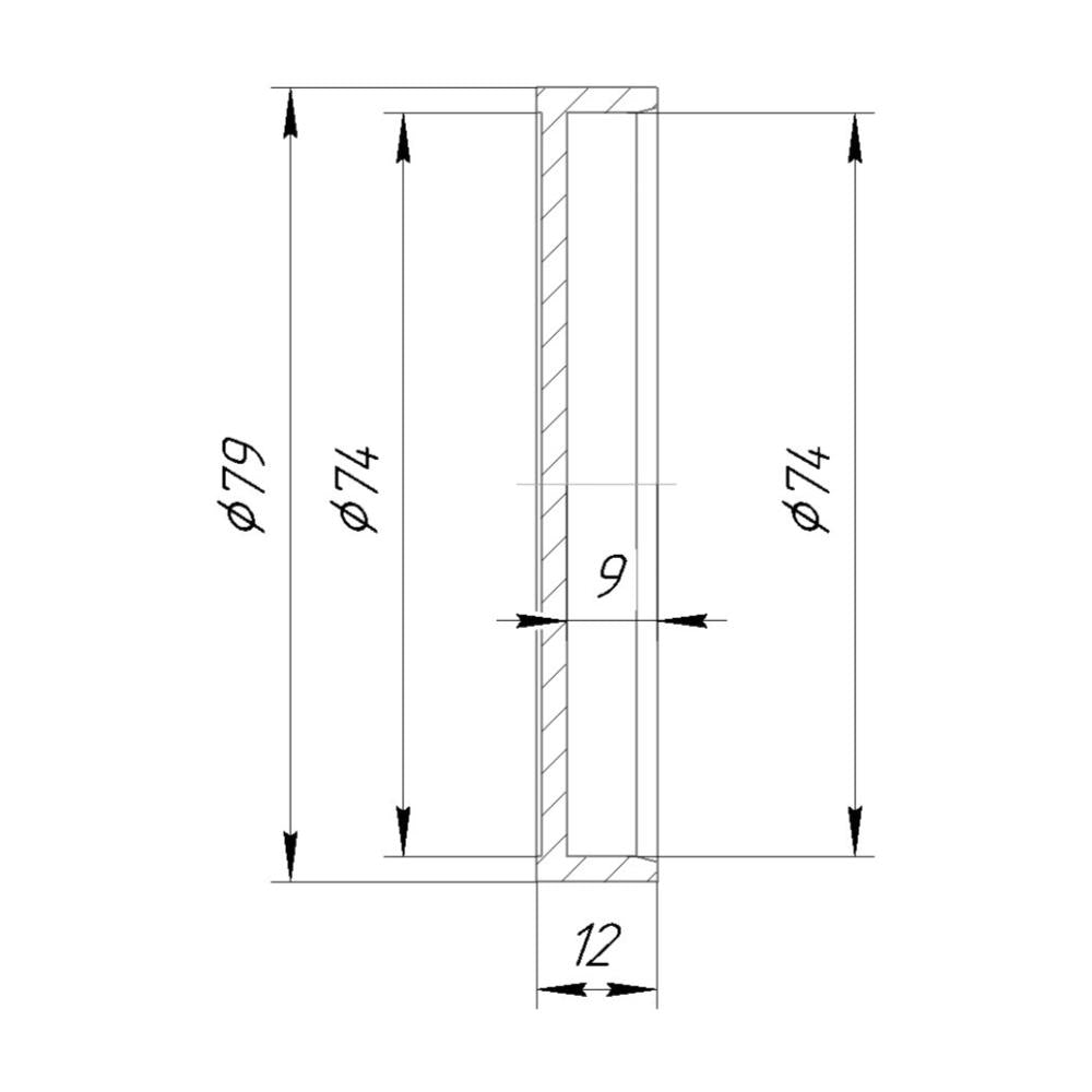 Push-on cap with 74mm inner diameter