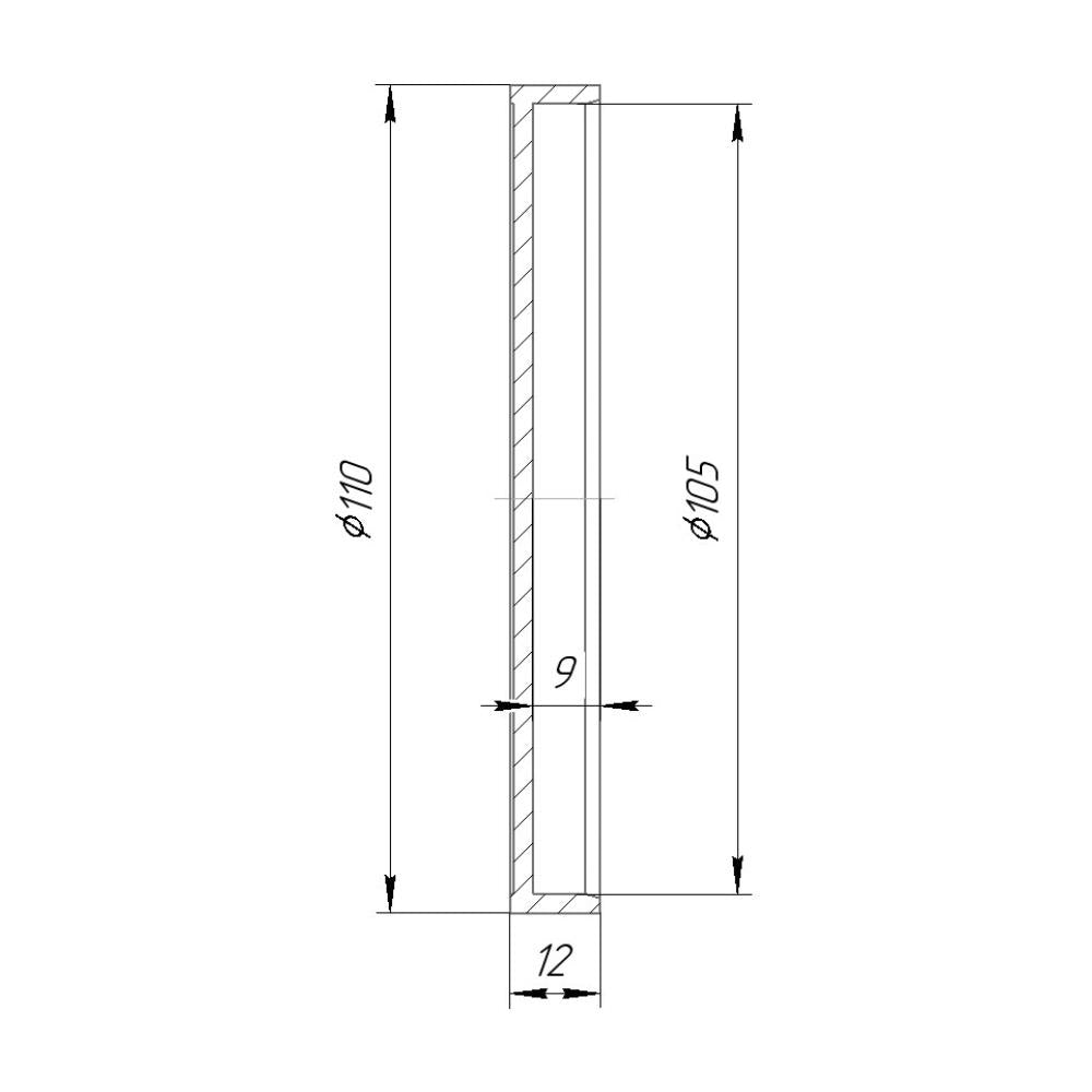 Push-on cap with 105mm inner diameter