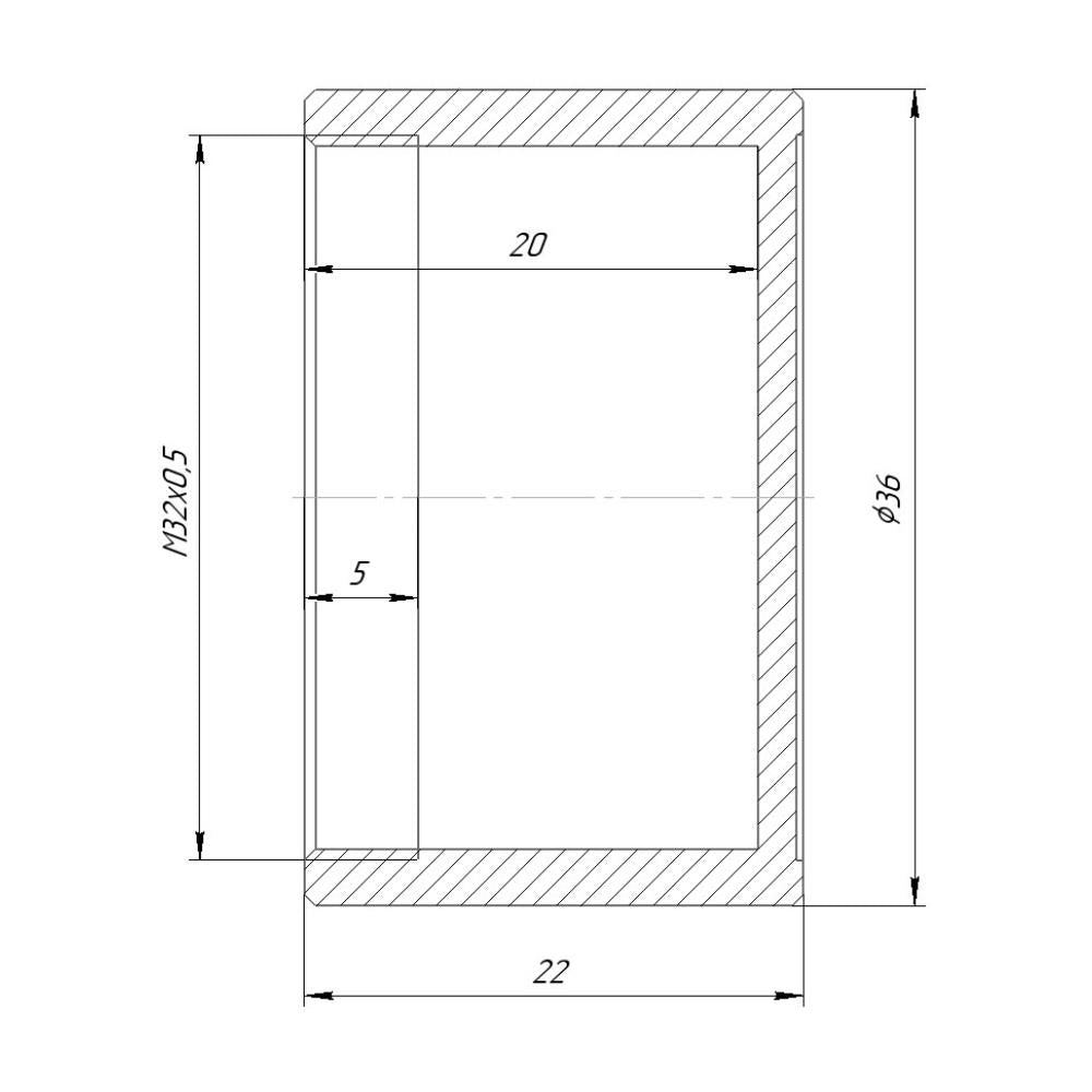 Screw-on cap with M32x0.5 female thread for Kiev-16U lenses
