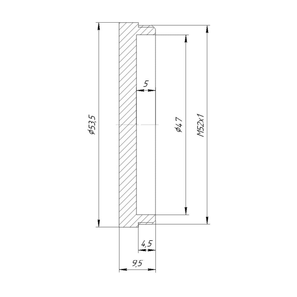 Screw-in cap with M52x1 male thread