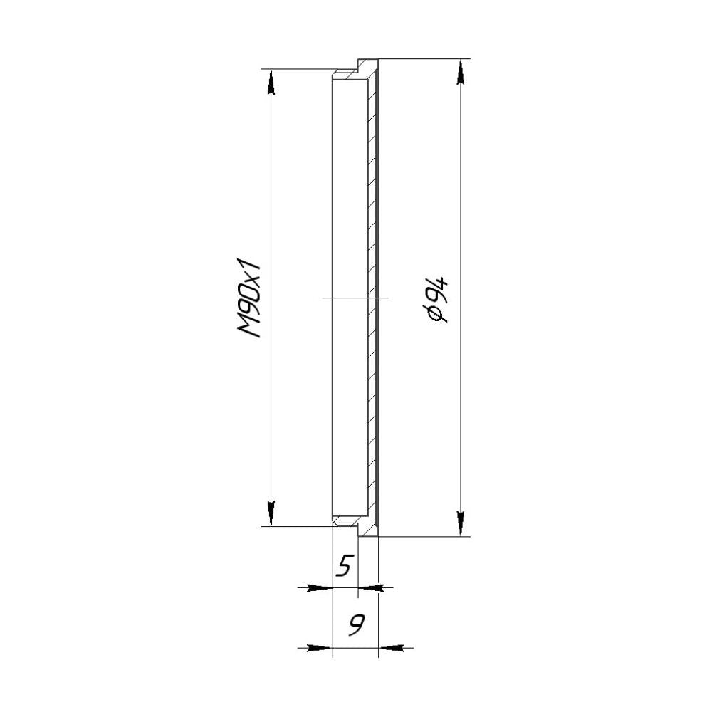 Screw-in cap with M90x1 male thread