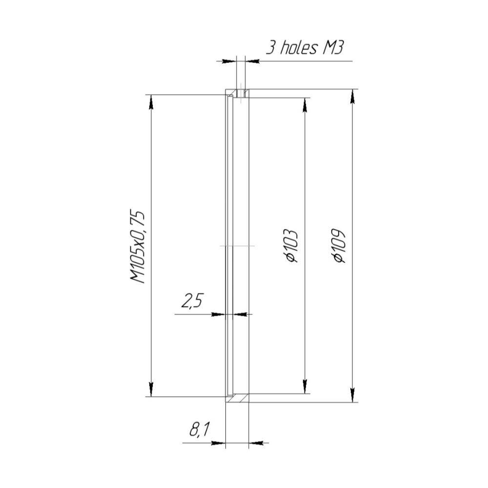103mm clamp to M105x0.75 female thread adapter for BV #304 FRANSCOPE