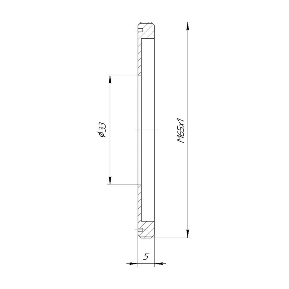 33mm bore to M65x1 male thread adapter
