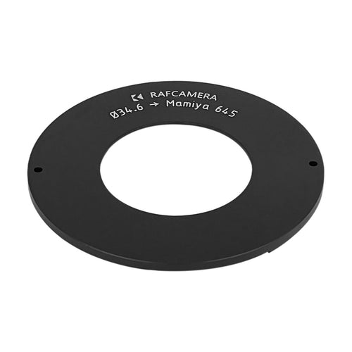 34.6mm bore to Mamiya 645 camera mount adapter for #0 shutters