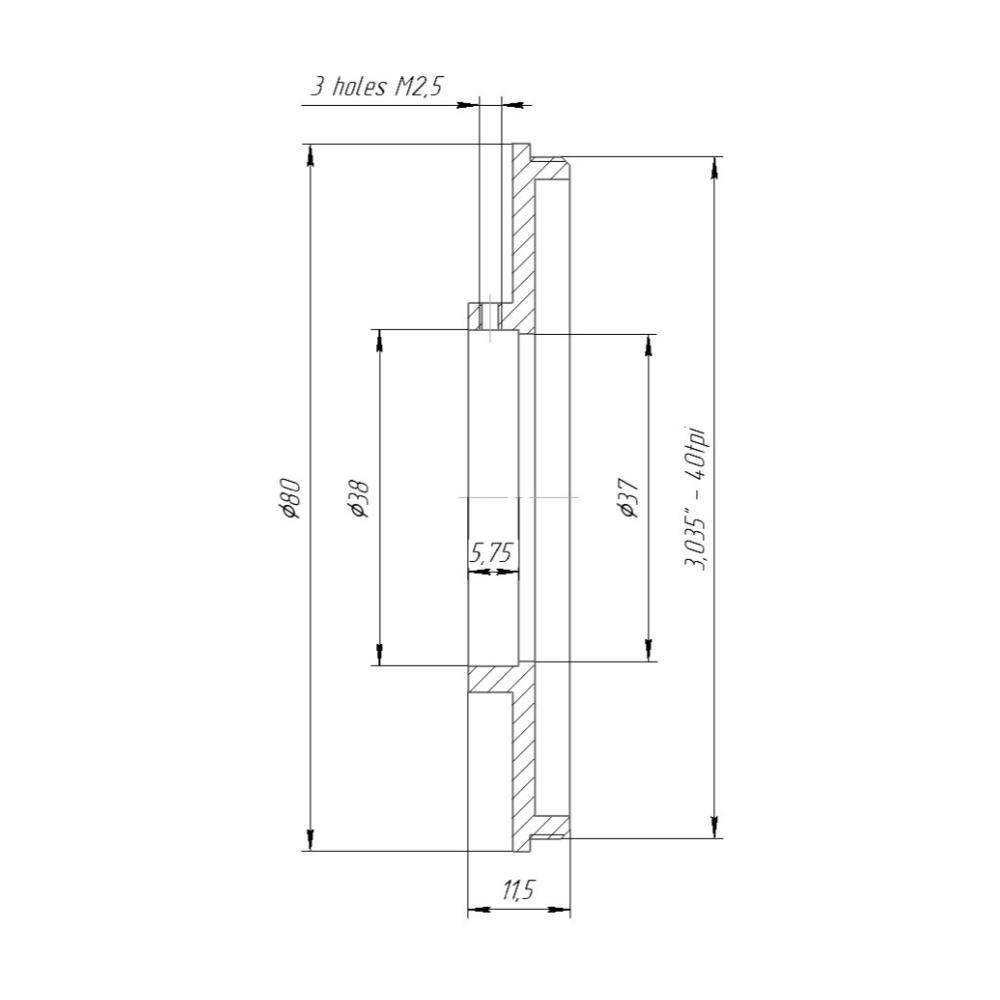 38mm clamp to SM3 male thread adapter