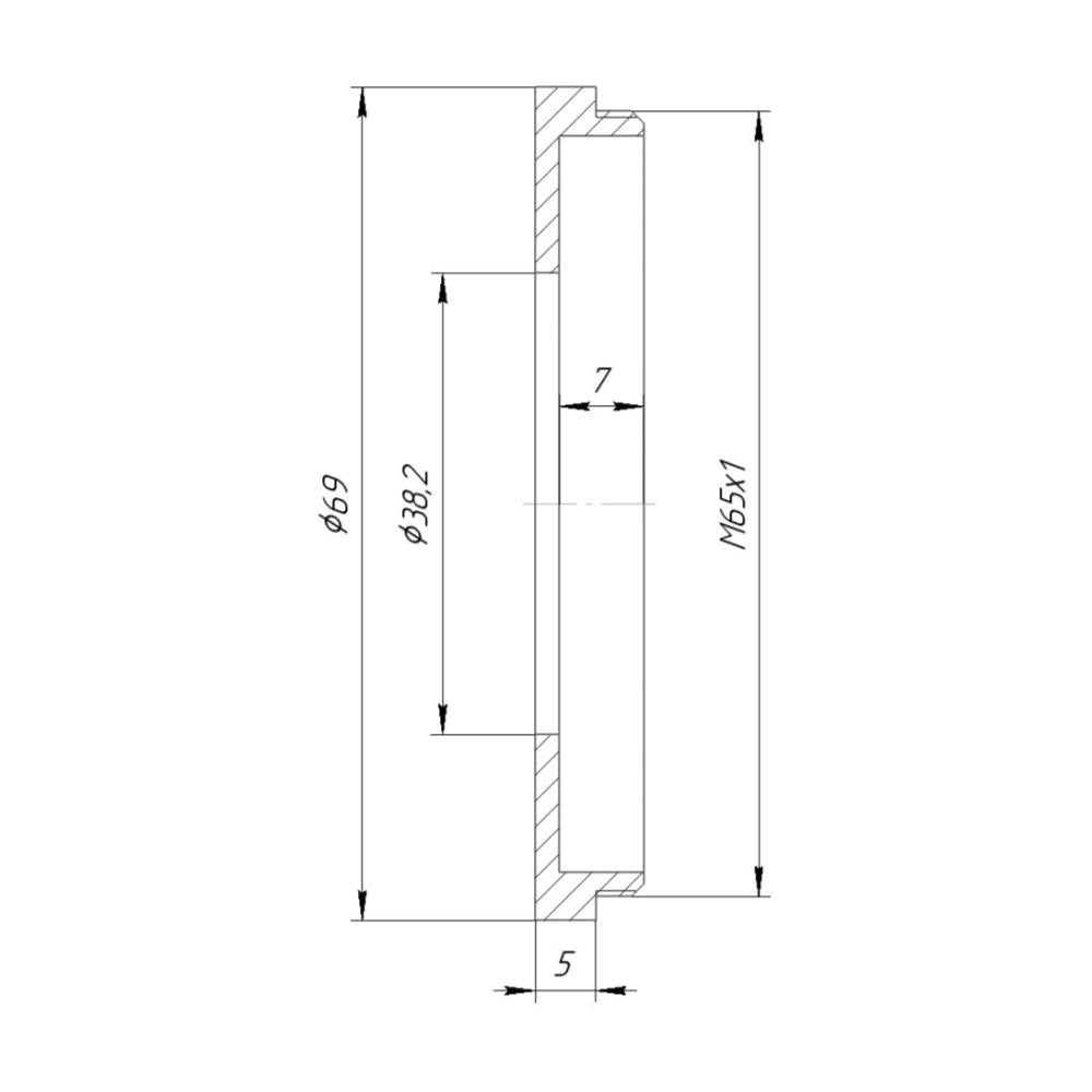 38.2mm bore to M65x1 male thread adapter for Compound Dagor shutters