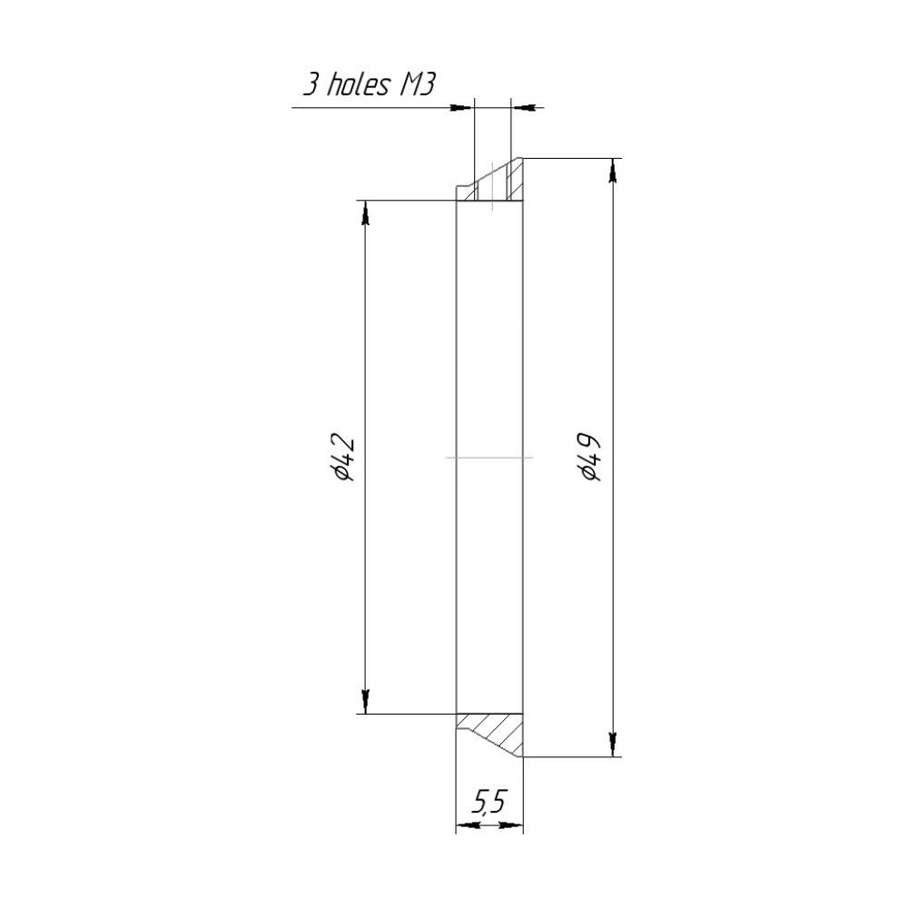 42mm clamp to 49mm dovetail mount adapter