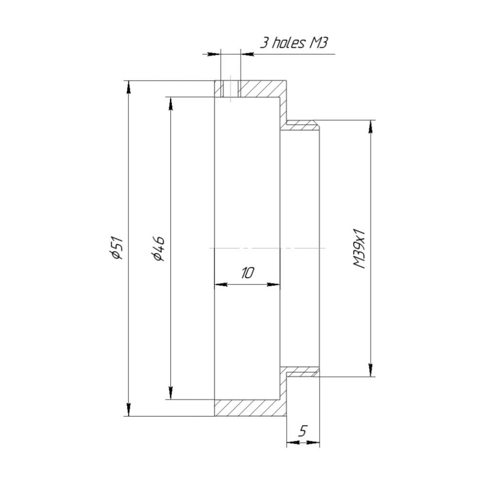 46mm clamp to M39x1 male thread adapter for inspec.x lenses