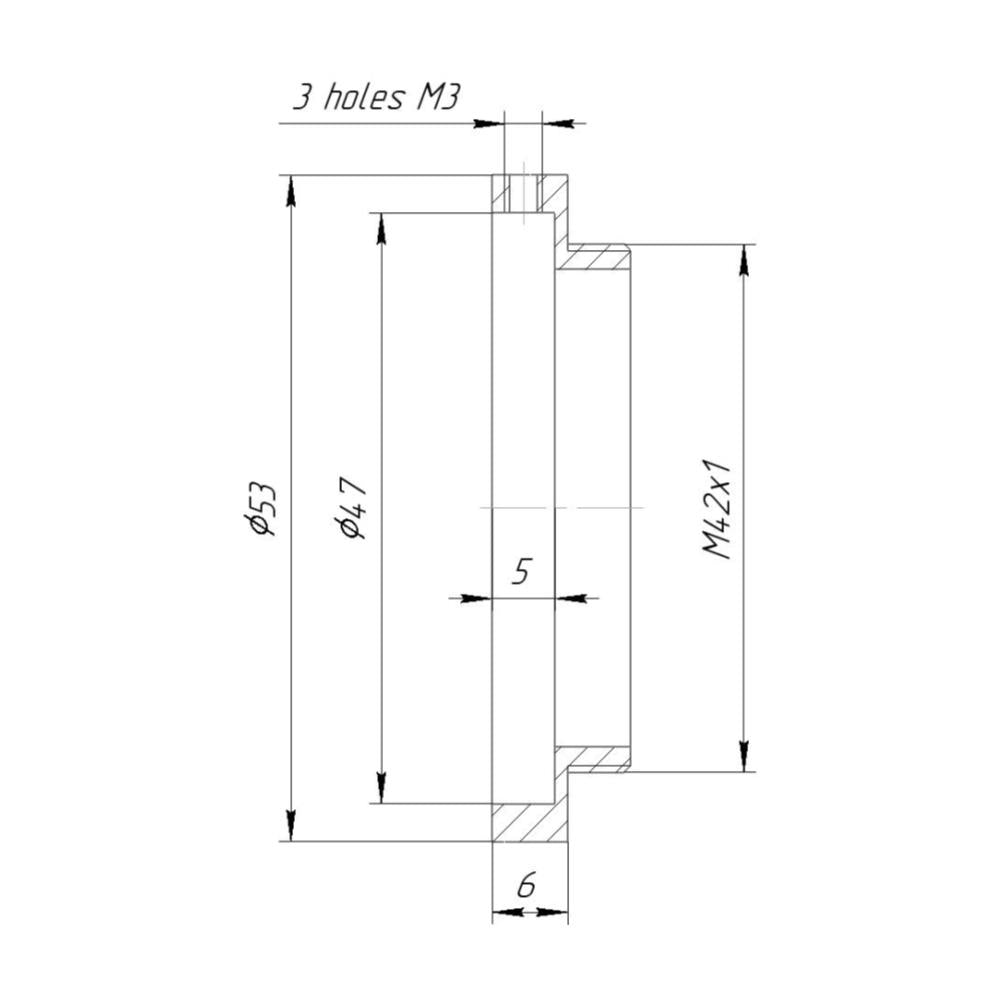 47mm clamp to M42x1 male thread adapter for microscope