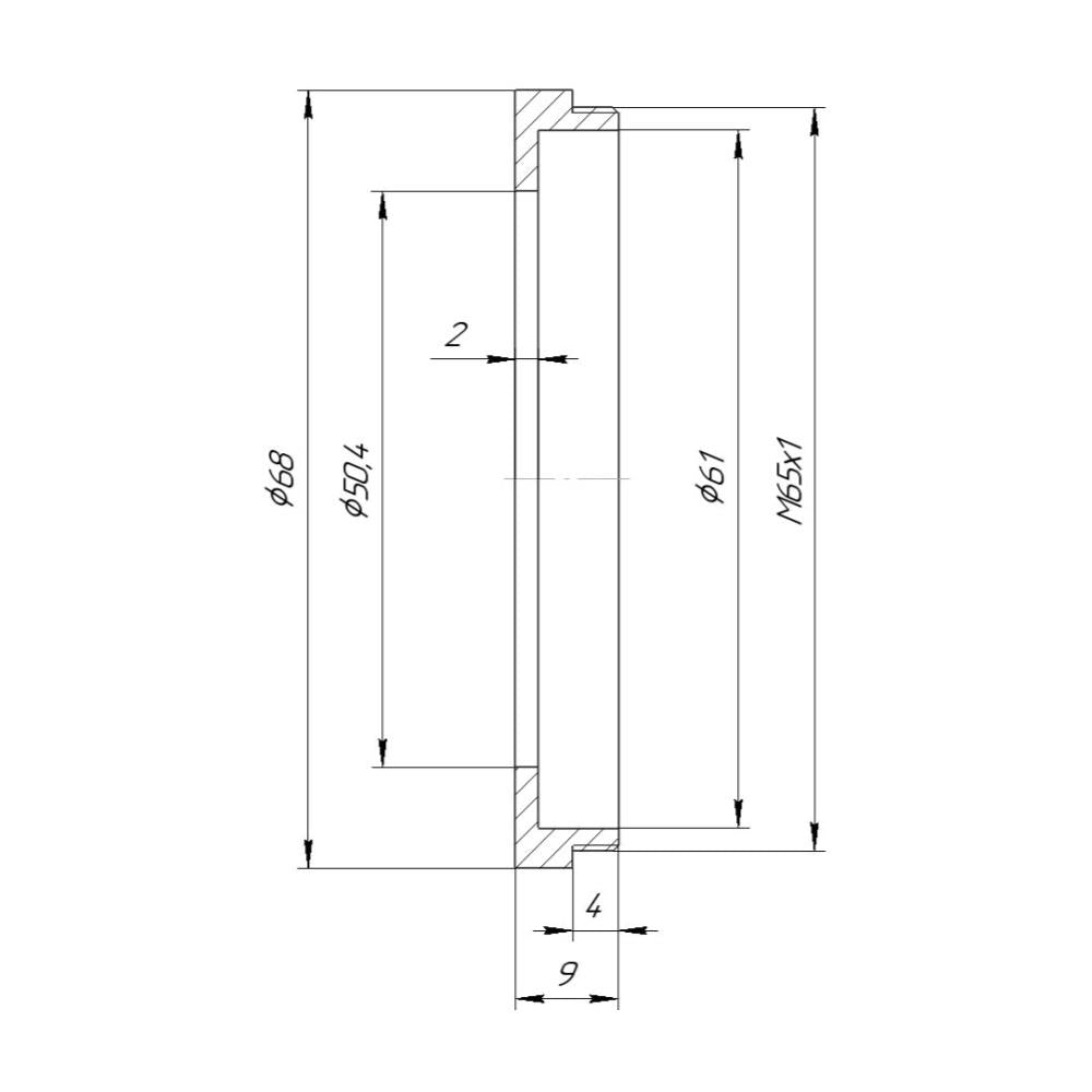 50.4mm bore to M65x1 male thread adapter for Ilex #3 shutters