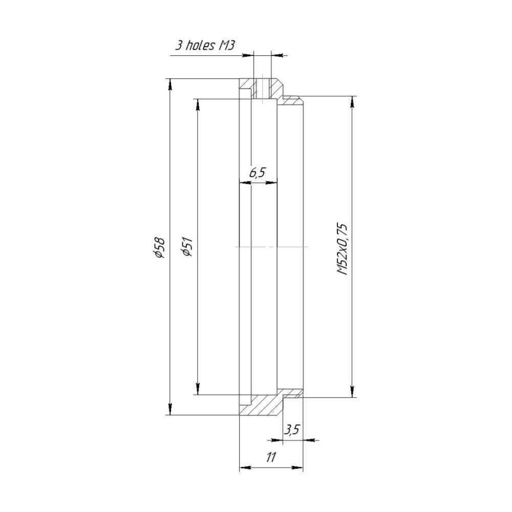 51mm clamp to M52x0.75 male thread adapter for Minolta CE Rokkor