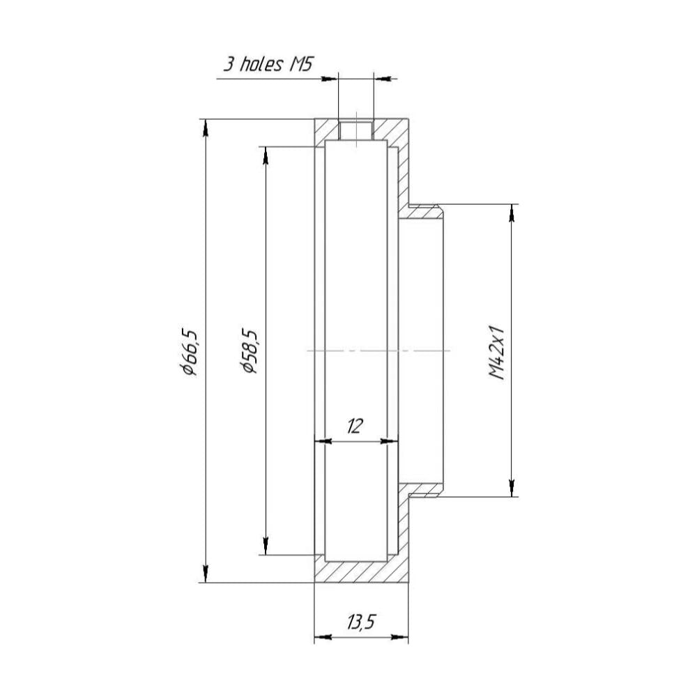 58.5mm clamp to M42x1 male thread adapter for Varo 90mm lens