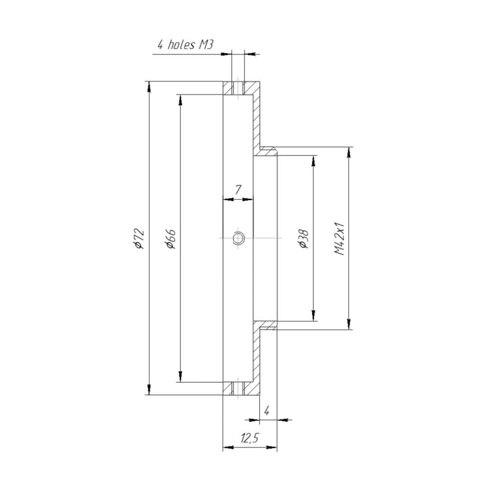 66mm clamp to M42x1 male thread adapter for Intes MK-67 telescope