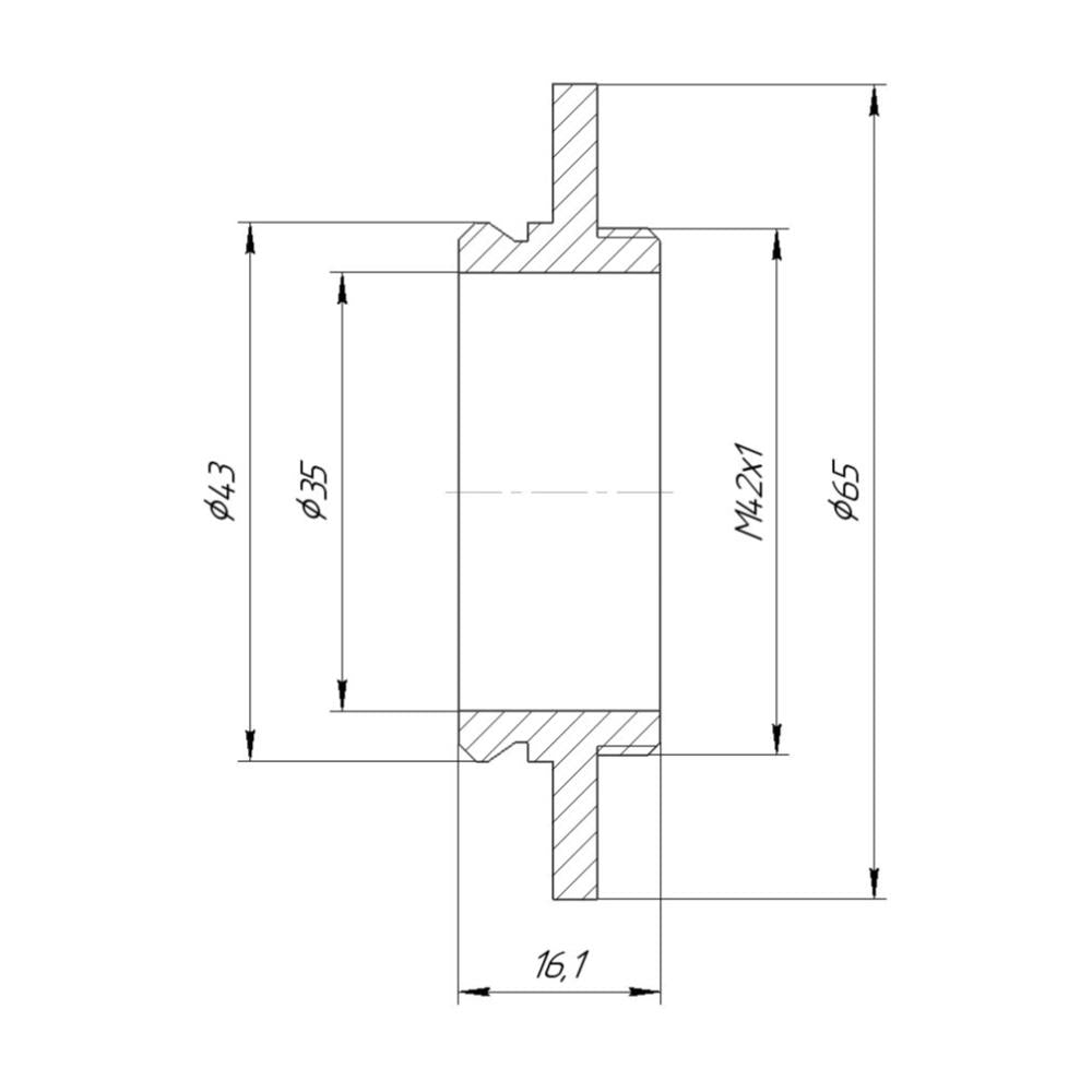 43mm dovetail to M42x1 male thread adapter for Leitz microscopes