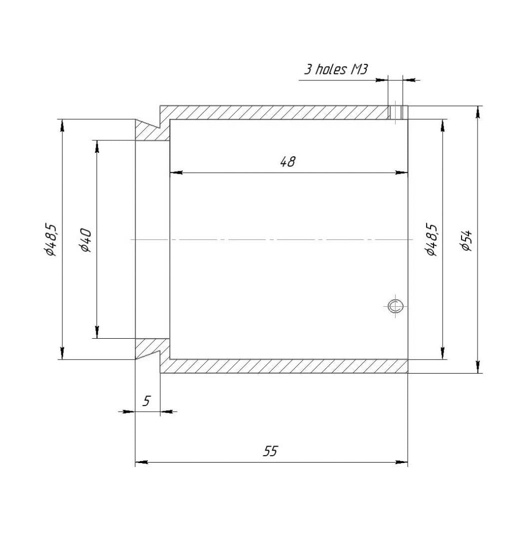 50mm extender for 48.5mm microscope dovetail mount