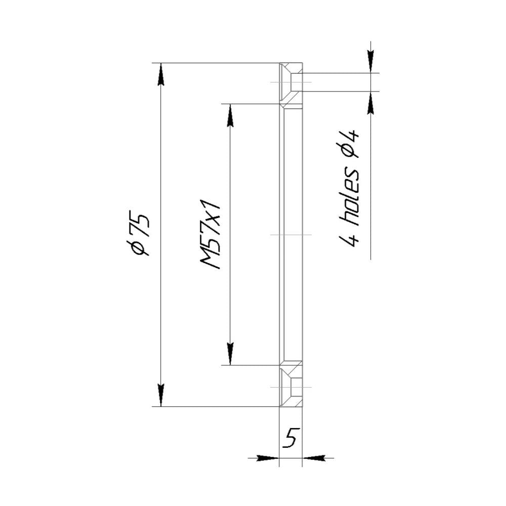 Lens board (flange, plate) with M57x1 female thread