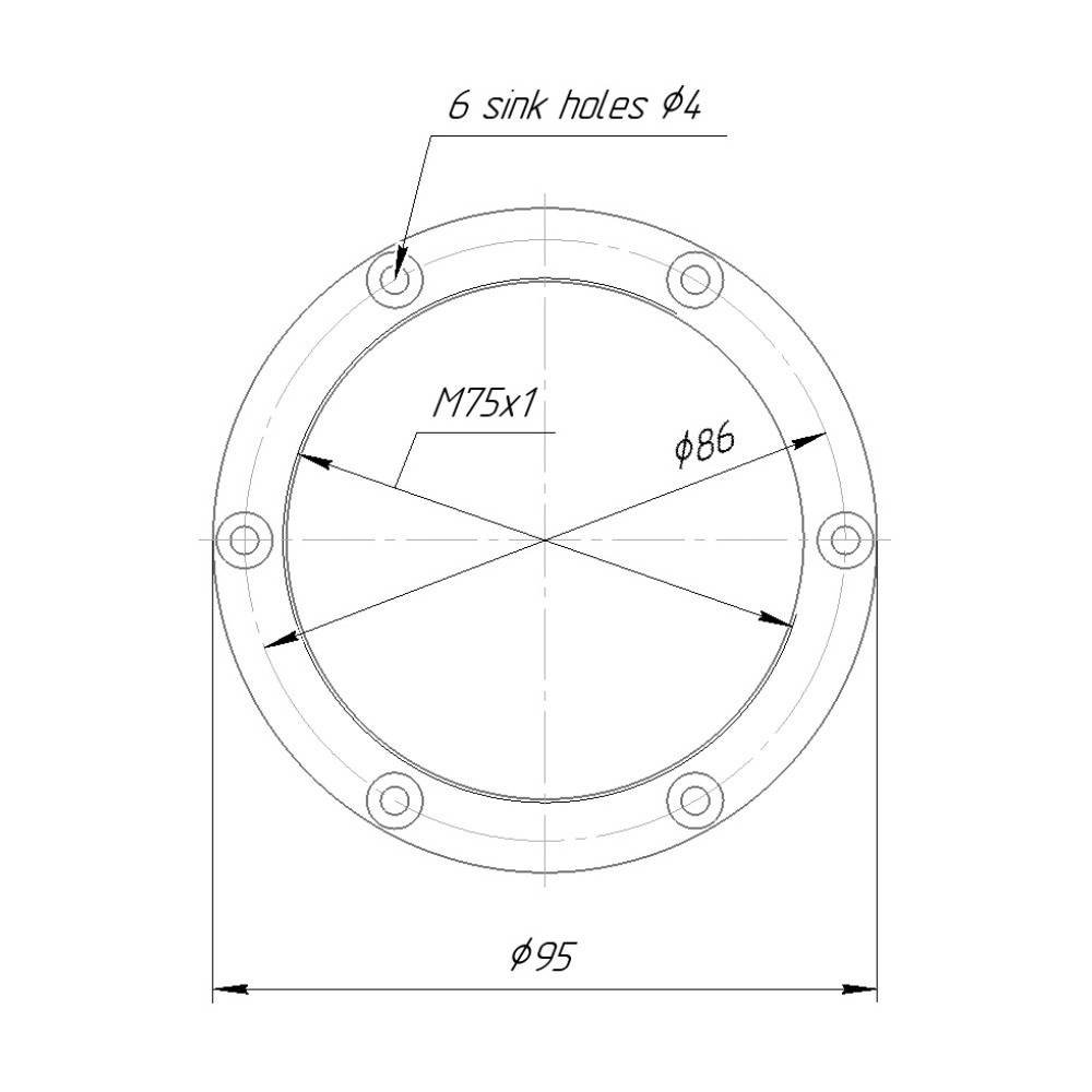 Lens board (mount flange) with M75x1 female thread