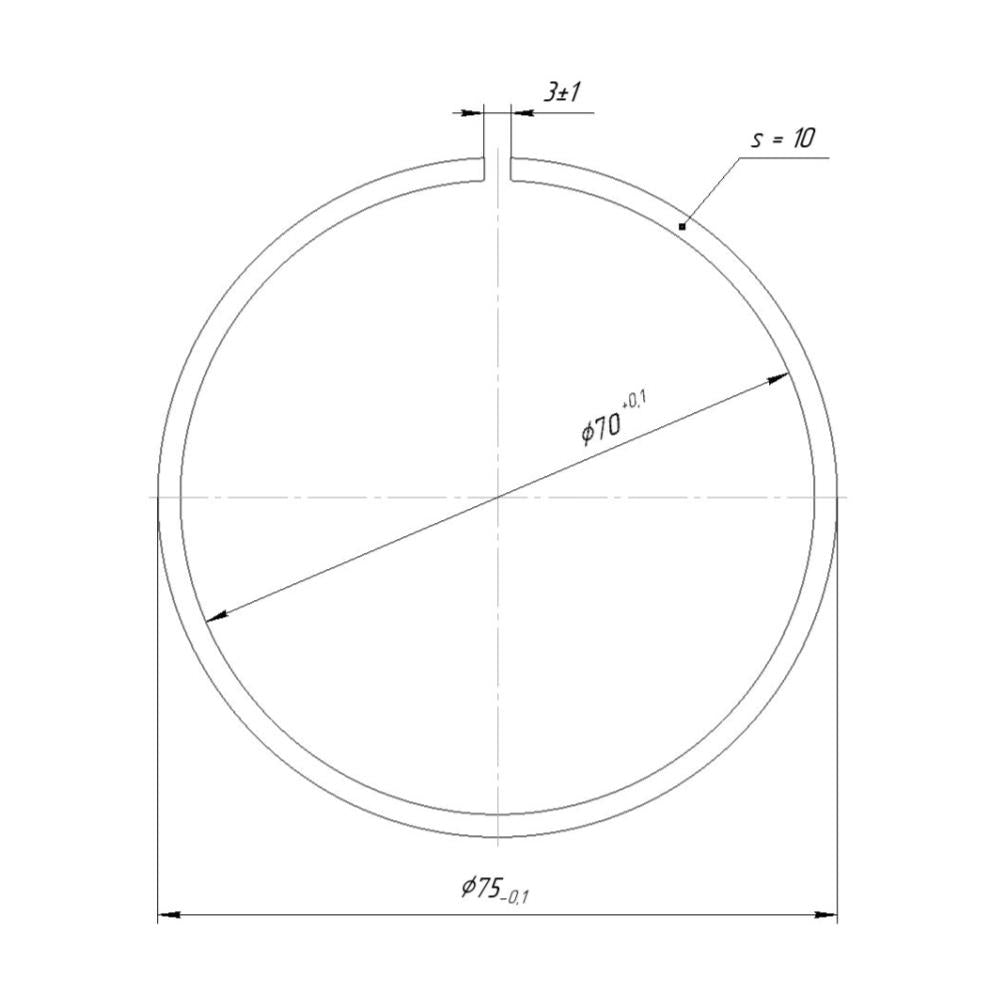 70mm inner diameter to 75mm outer diameter adapter (split ring)