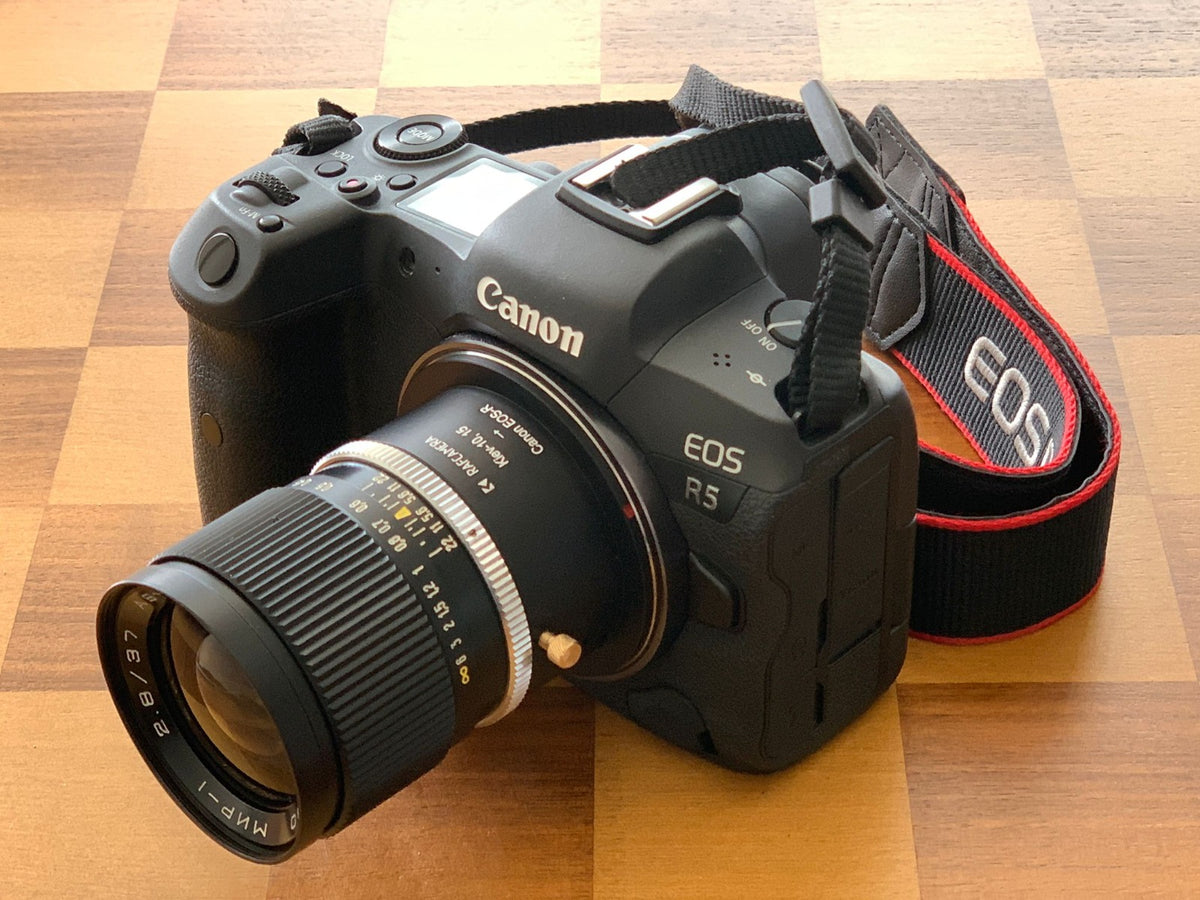 Kiev-10 lens to Canon EOS-R camera mount adapter