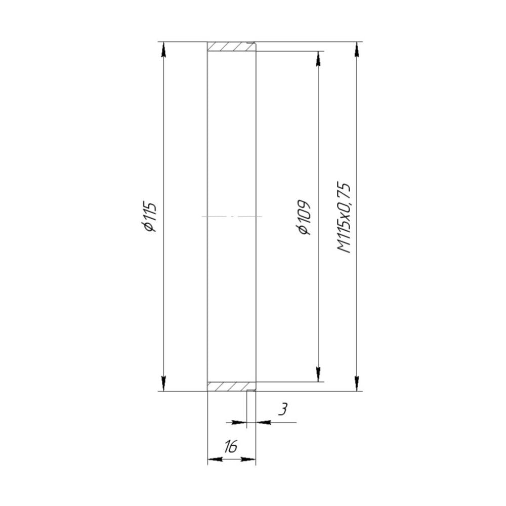M115x0.75 male thread to 115mm outer diameter adapter for Rapido FVD-35A