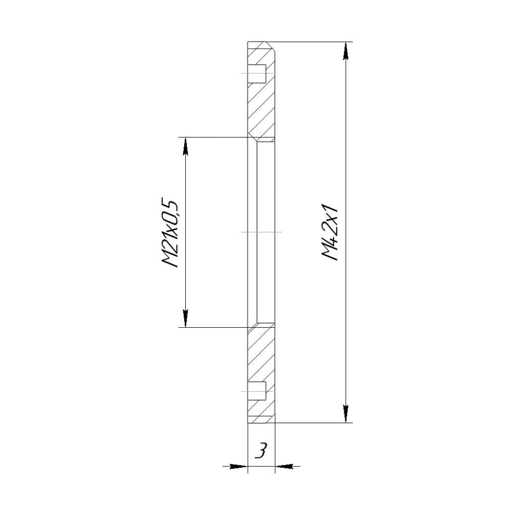 M21x0.5 female to M42x1 male thread adapter for LOMO OKC1-22-1 block