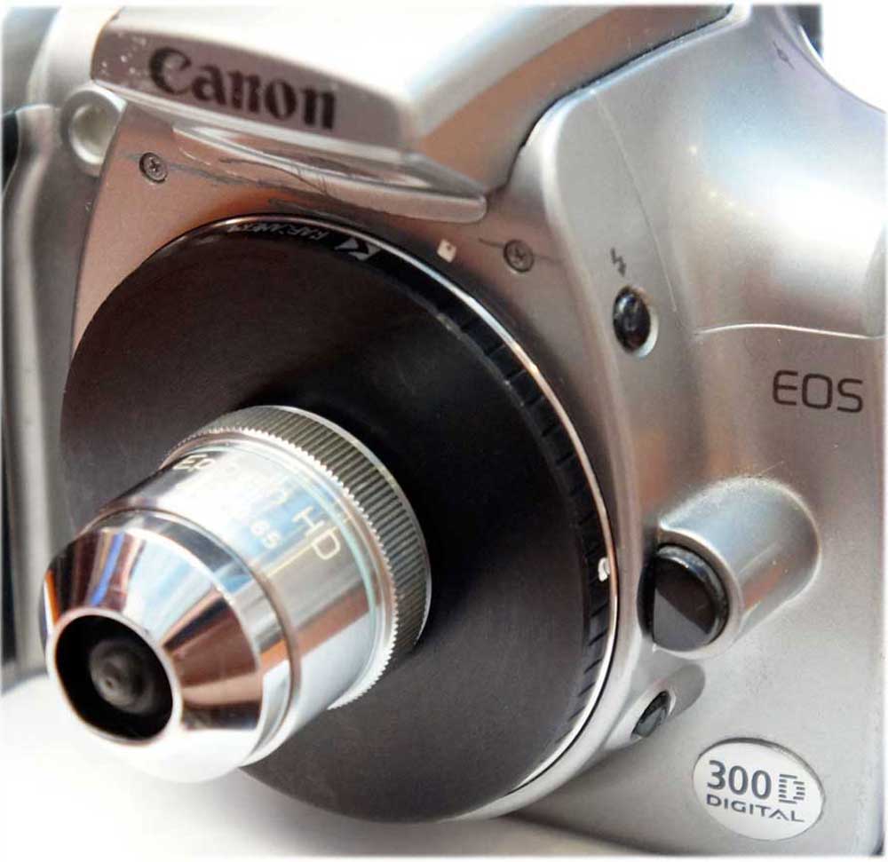 M24x0.75 female thread to Canon EOS camera mount adapter