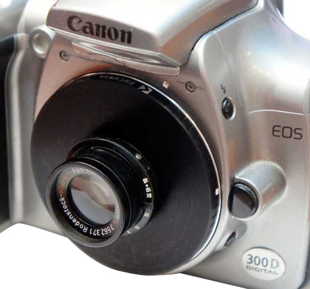 M26.5x0.5 female thread to Canon EOS camera mount adapter
