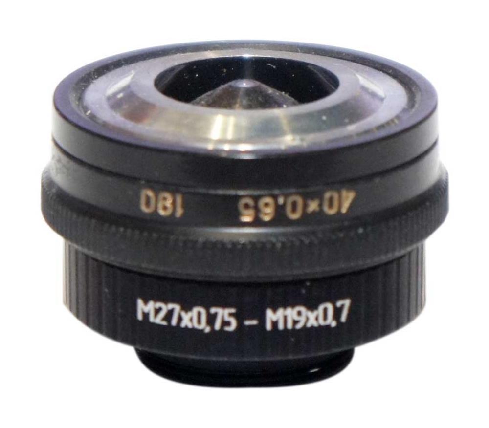 M19x0.75 male to M27x0.75 female thread adapter, black