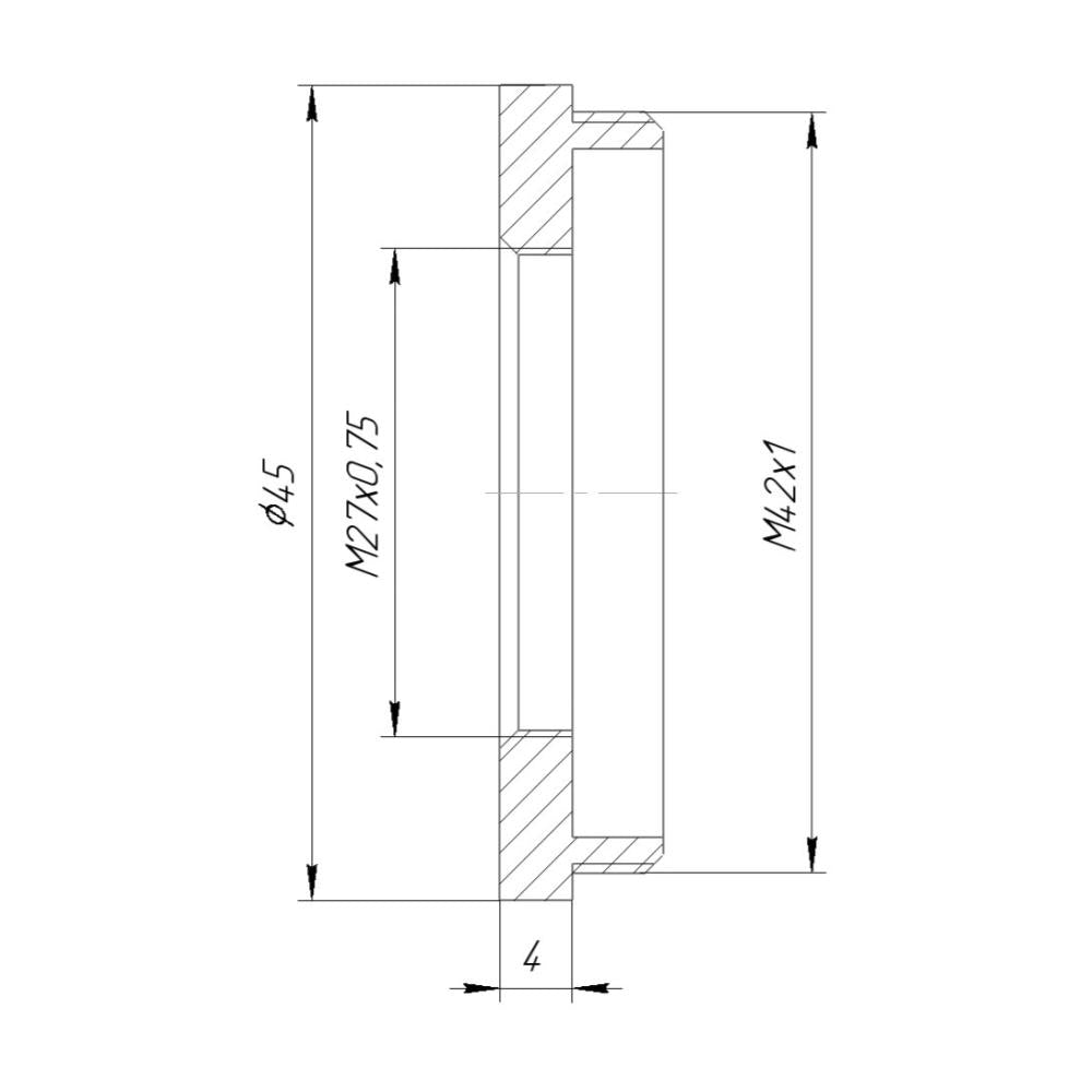 M27x0.75 female to M42x1 male thread adapter