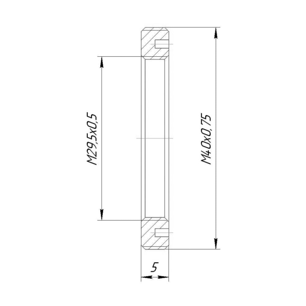 M29.5x0.5 female to M40x0.75 male thread adapter for Copal shutters