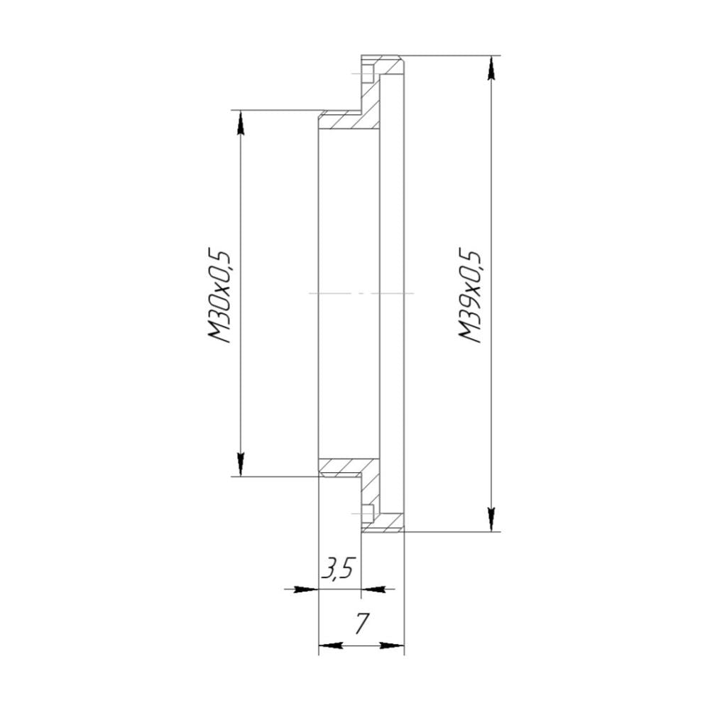 M30x0.5 male to M39x0.5 male thread adapter