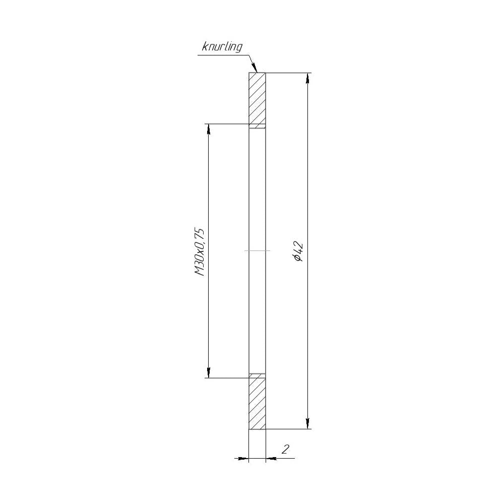 Retaining ring with M30x0.75 female thread
