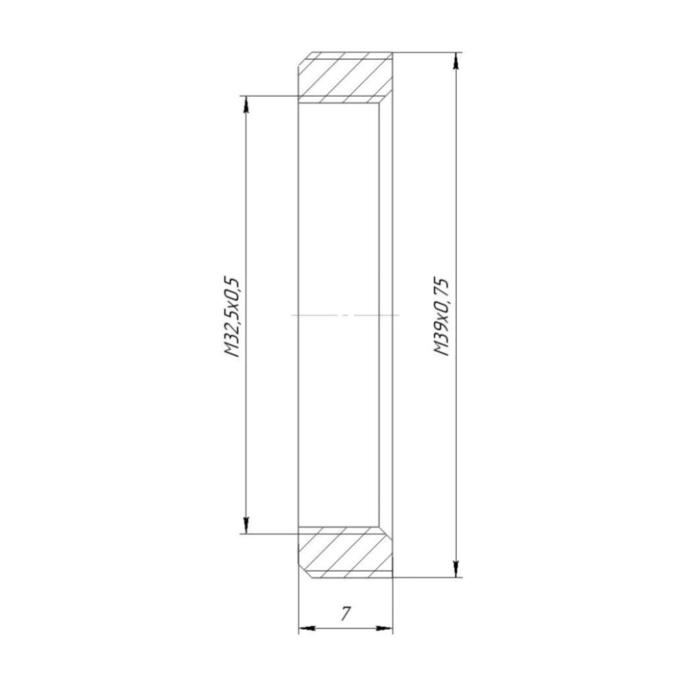 M32.5x0.5 female to M39x0.75 male thread adapter for Copal shutters