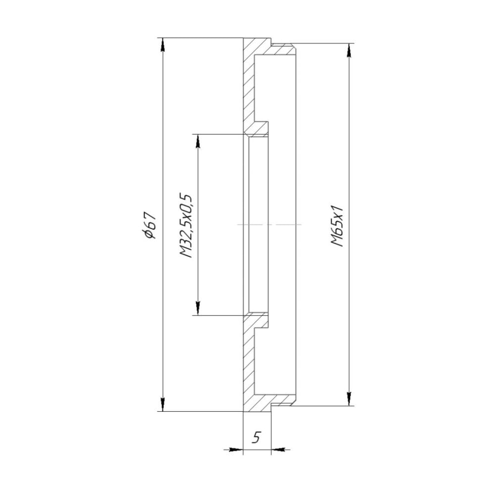 M32.5x0.5 female to M65x1 male thread adapter for Copal #0 shutter