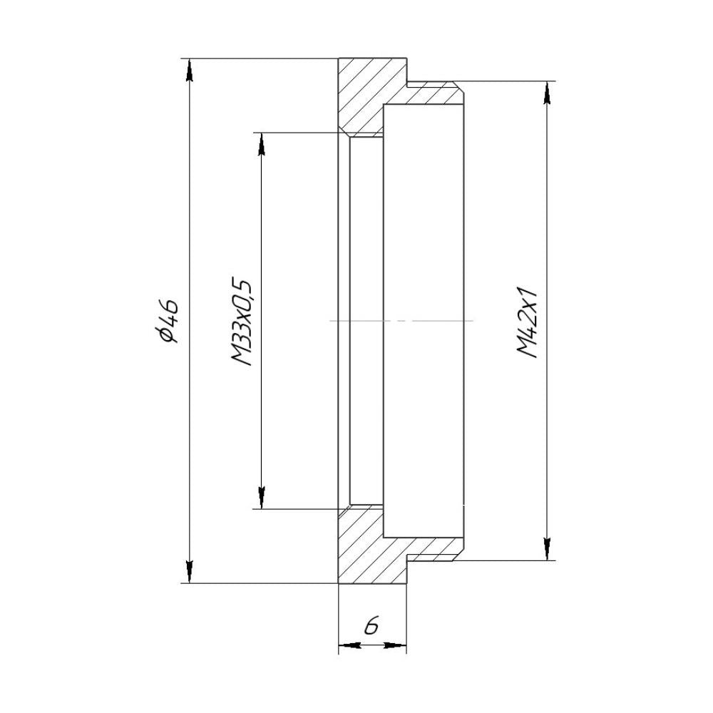M33x0.5 female to M42x1 male thread adapter for LOMO OKC1-56-1 optical block