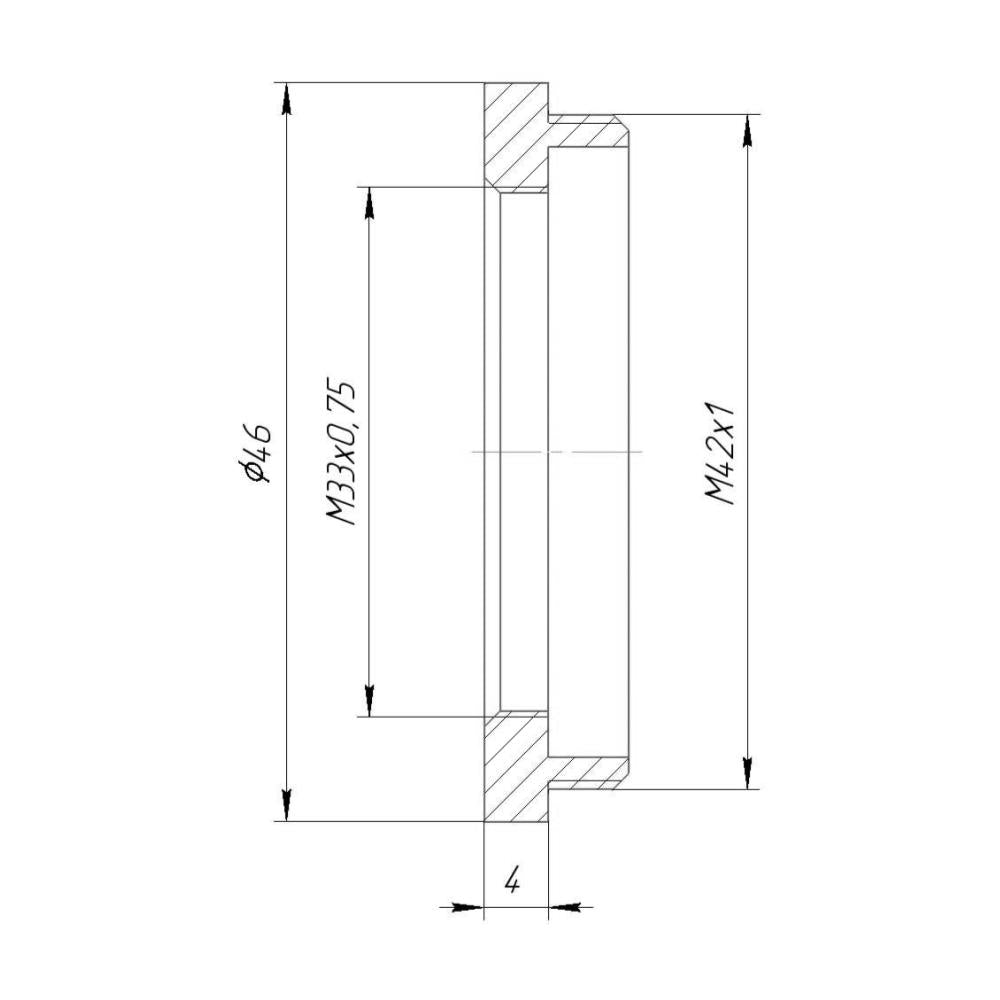 M33x0.75 female to M42x1 male thread adapter for LOMO Microplanar 65mm