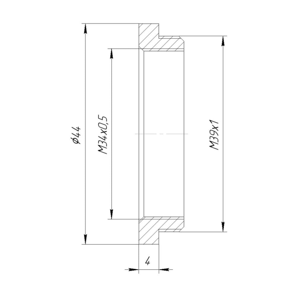 M34x0.5 female to M39x1 (LTM) male thread adapter