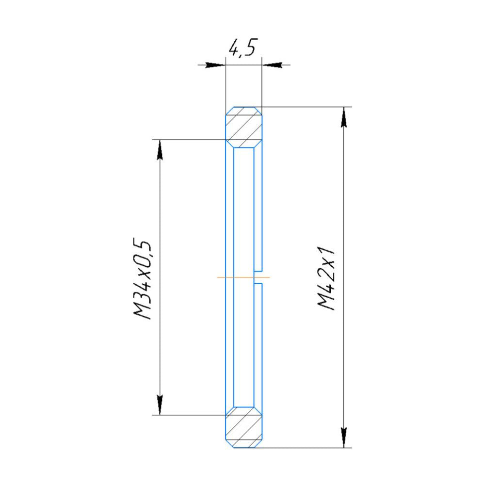 M34x0.5 female to M42x1 male thread adapter for Baltar 2.3/50mm lens, flangeless