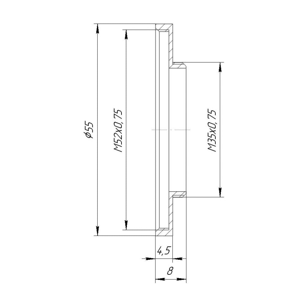 M35x0.75 male to M52x0.75 female thread adapter for new Primoplan 1.9/58mm lens
