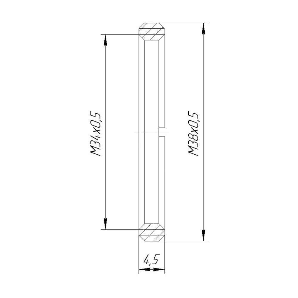 M38x0.5 male to M34x0.5 female thread adapter (VM lens on Bolex)