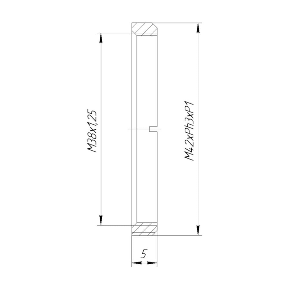 M38x1.25 female to M42xPh3P1 male thread adapter (Nikon AZ100 to Leica Z6, Z16)