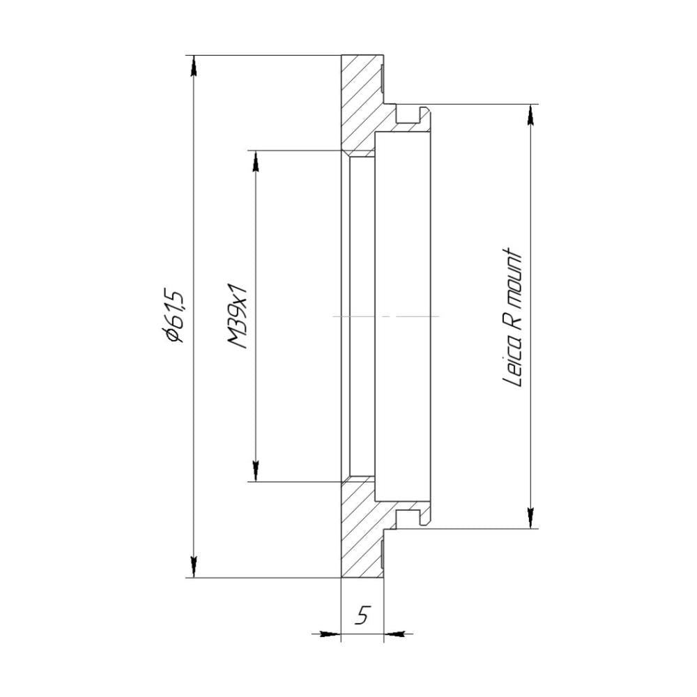 M39x1 female thread to Leica R camera mount adapter