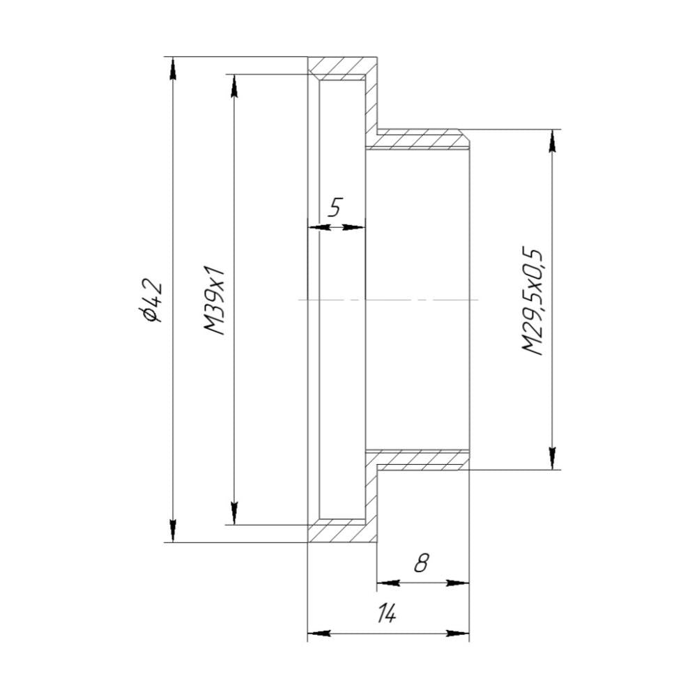 M39x1 female to M29.5x0.5 male thread adapter for Copal #0 shutter