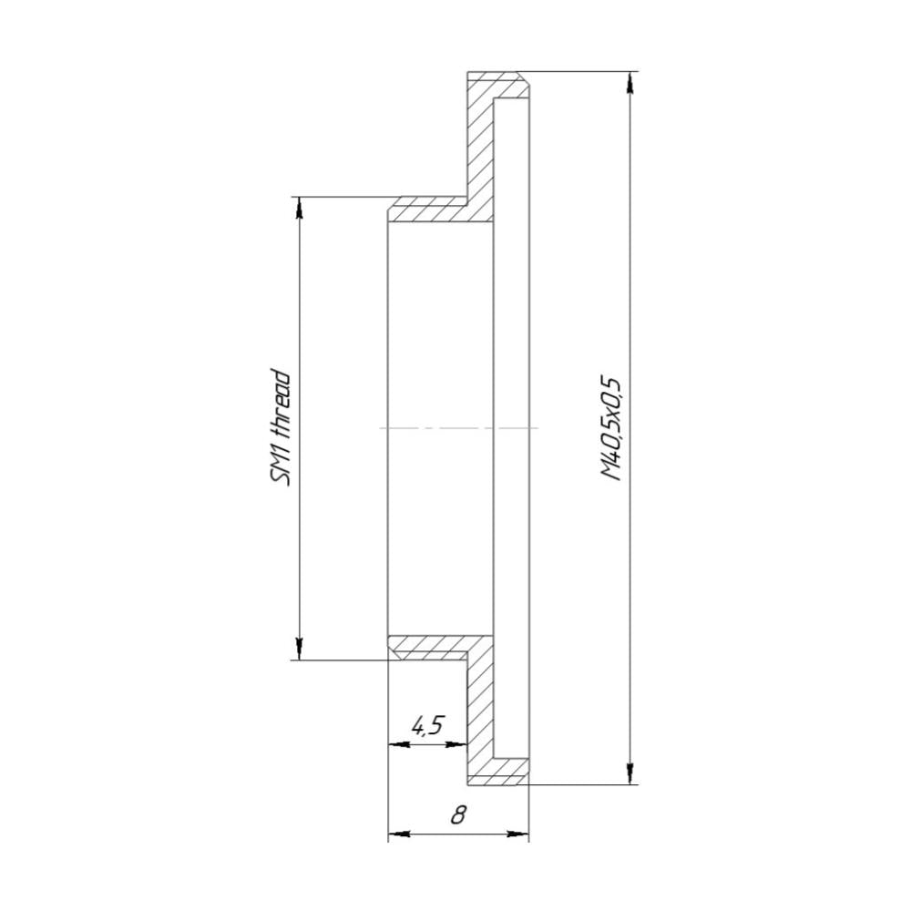 M40.5x0.5 male to SM1 male thread adapter